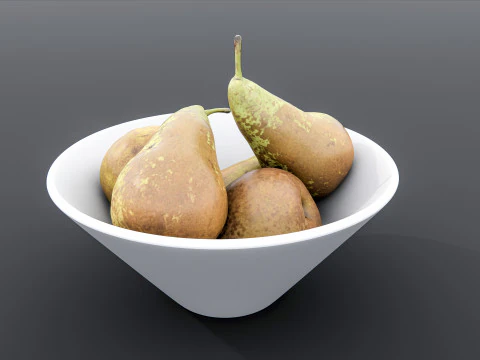 Pears in bowl 3D Model