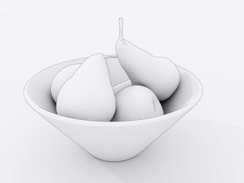 Pears in bowl 3D Model