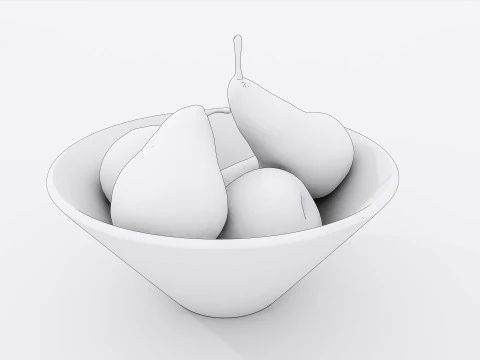 Pears in bowl 3D Model