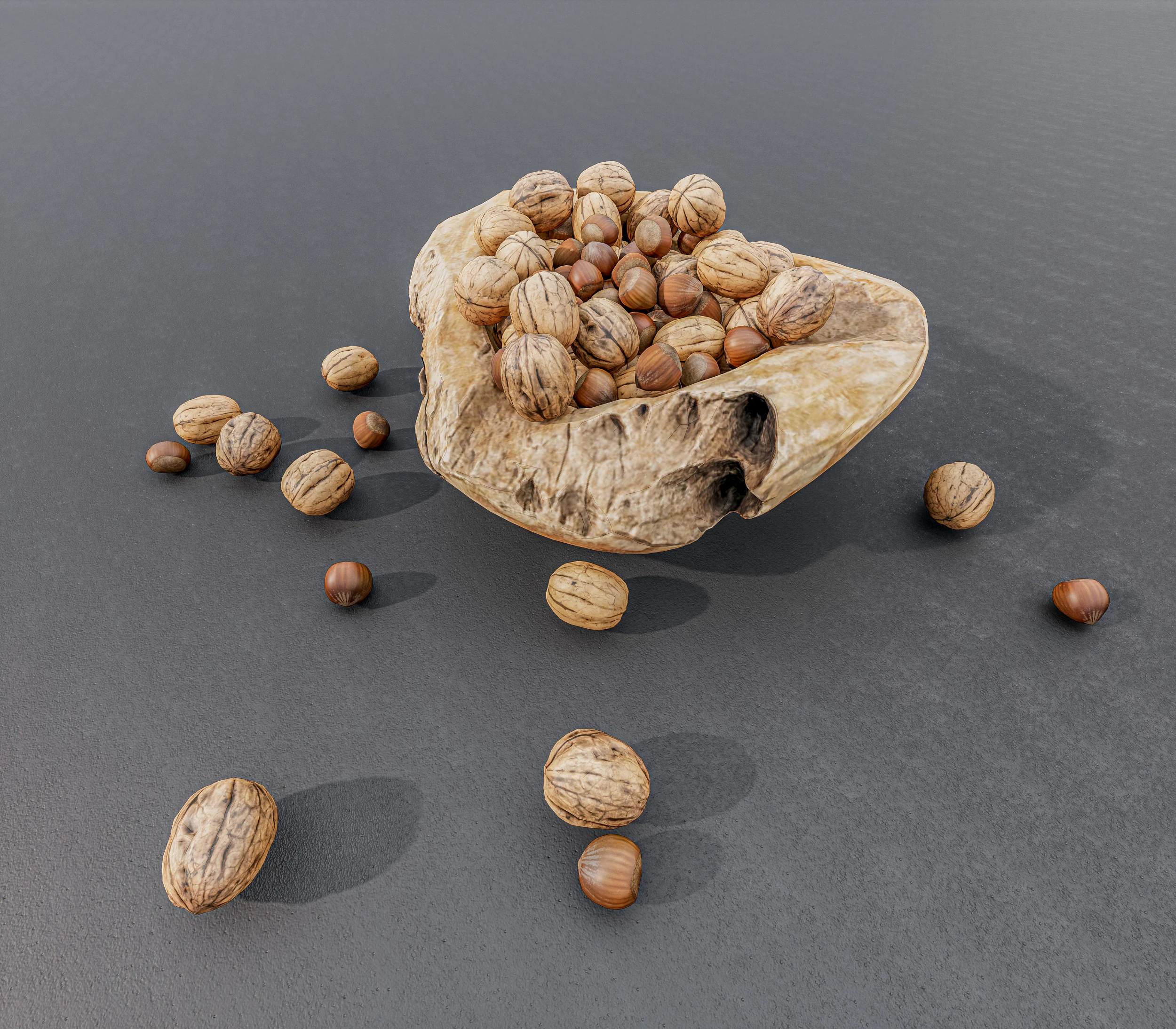 Wallnut 3D Model .c4d .max .obj .3ds .fbx .stl .blend 