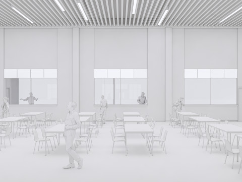Hospital Interior canteen restaurant Healthcare 5 3D Model