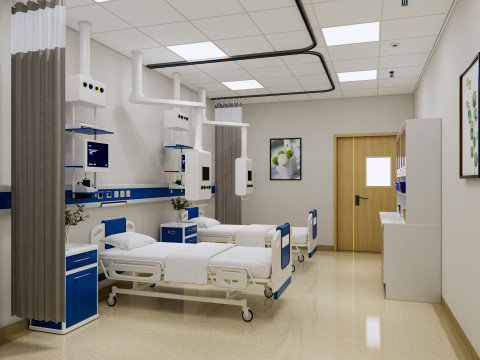 Hospital intensive care unit ward Interior Healthcare 7 3D मॉडल