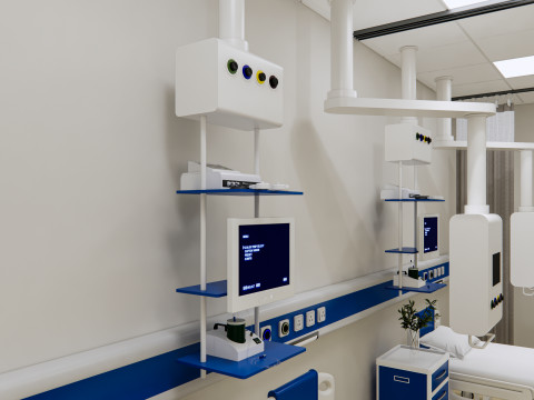 Hospital intensive care unit ward Interior Healthcare 7 3D Model