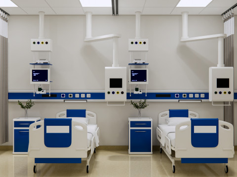 Hospital intensive care unit ward Interior Healthcare 7 3D Model