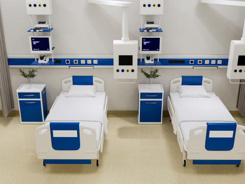 Hospital intensive care unit ward Interior Healthcare 7 3D Model