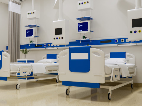 Hospital intensive care unit ward Interior Healthcare 7 3D Model