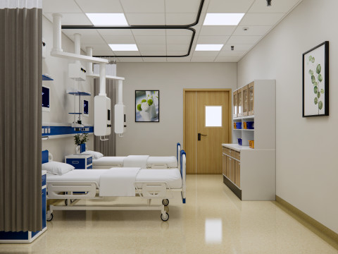 Hospital intensive care unit ward Interior Healthcare 7 3D Model