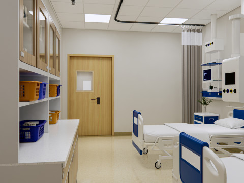Hospital intensive care unit ward Interior Healthcare 7 3D Model