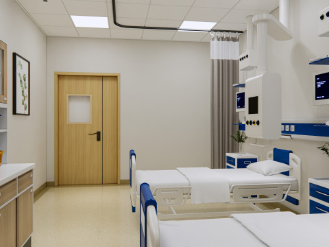 Hospital intensive care unit ward Interior Healthcare 7 3D Model