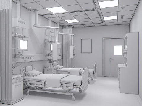 Hospital intensive care unit ward Interior Healthcare 7 3D Model