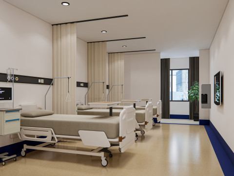 Hospital ward Interior Healthcare unit 10 3D Модель
