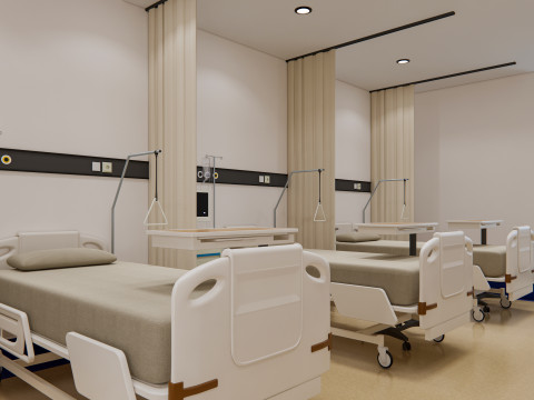 Hospital ward Interior Healthcare unit 10 3D Модель