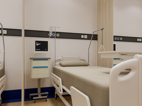Hospital ward Interior Healthcare unit 10 3D Модель