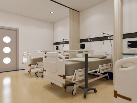 Hospital ward Interior Healthcare unit 10 3D Модель