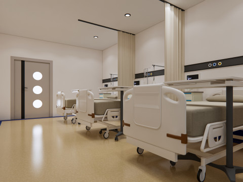 Hospital ward Interior Healthcare unit 10 3D Модель