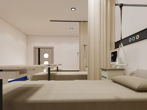 Hospital ward Interior Healthcare unit 10 3D Модель