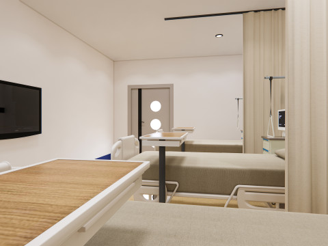 Hospital ward Interior Healthcare unit 10 3D Модель