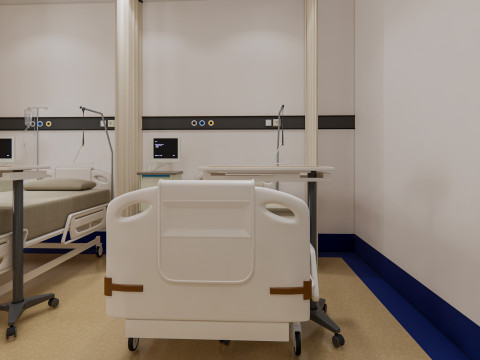 Hospital ward Interior Healthcare unit 10 3D Модель