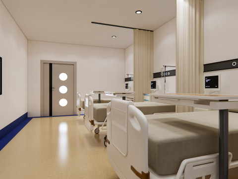 Hospital ward Interior Healthcare unit 10 3D Модель