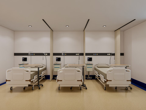 Hospital ward Interior Healthcare unit 10 3D Модель