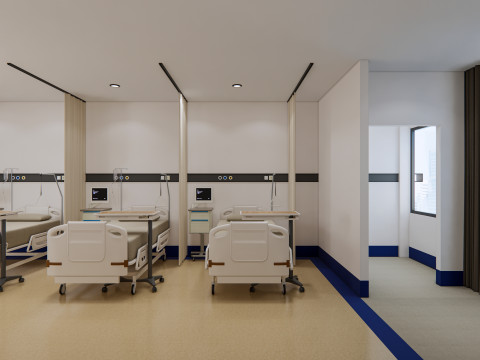 Hospital ward Interior Healthcare unit 10 3D Модель