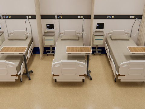 Hospital ward Interior Healthcare unit 10 3D Модель