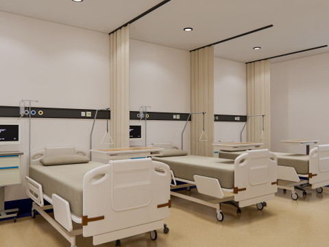 Hospital ward Interior Healthcare unit 10 3D Модель