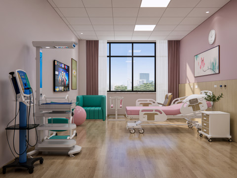 Hospital ward room Interior Healthcare unit 11 3D मॉडल