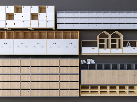 Kids Bookshelf Kids Furniture Kids Locker 1 3D Model
