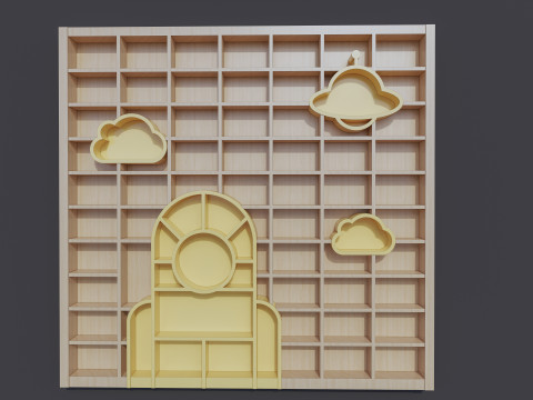 Kids Bookshelf Kids Furniture Kids Locker 2 3D Model