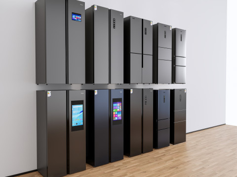 Kitchen and Home appliances models library fridge refrigerator 3D Модель