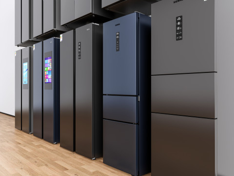 Kitchen and Home appliances models library fridge refrigerator 3D Модель