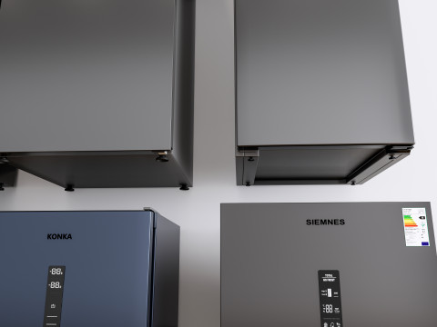 Kitchen and Home appliances models library fridge refrigerator 3D Модель