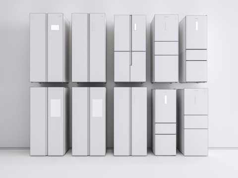 Kitchen and Home appliances models library fridge refrigerator 3D Модель
