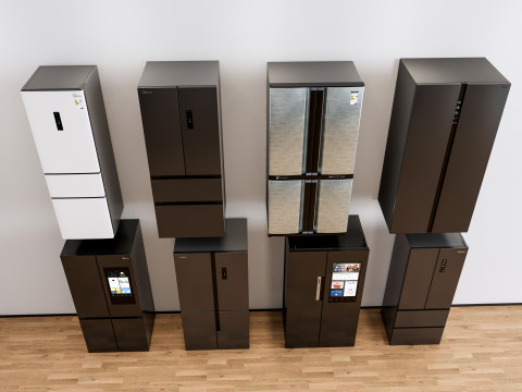Kitchen and Home appliances models library fridge refrigerator 2 3D Model