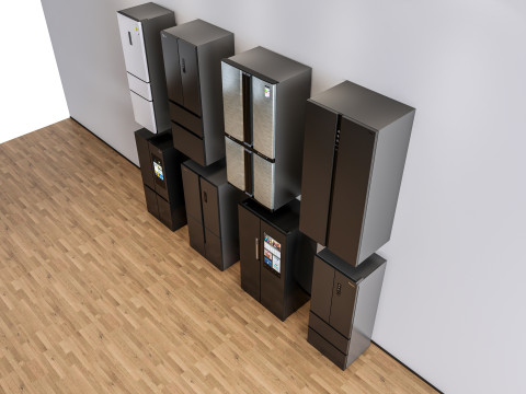 Kitchen and Home appliances models library fridge refrigerator 2 3D Model