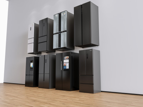 Kitchen and Home appliances models library fridge refrigerator 2 3D Model