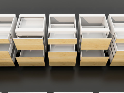 Kitchens and closets library of dynamic blocks Kitchen base cabinet Modello 3D