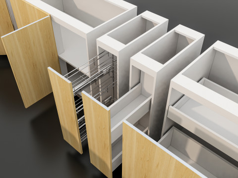 Kitchens and closets library of dynamic blocks Kitchen base cabinet Modello 3D