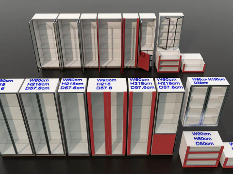 Kitchens and closets library of dynamic blocks Kitchen glass cabinet 3D Model