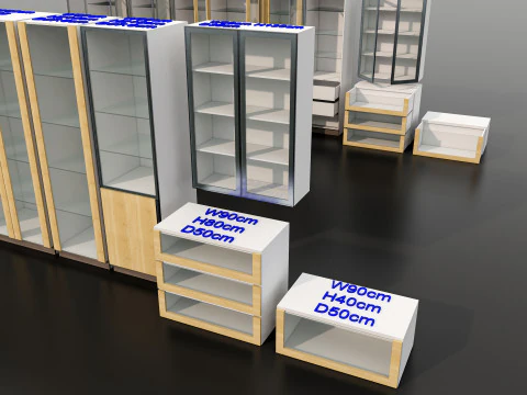 Kitchens and closets library of dynamic blocks Kitchen glass cabinet 3D Model