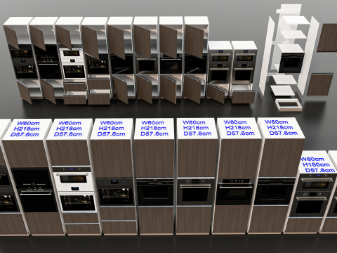 Kitchens and closets library of dynamic blocks Kitchen tall oven cabinet 3Dモデル