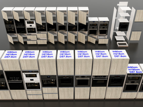 Kitchens and closets library of dynamic blocks Kitchen tall oven cabinet 3Dモデル