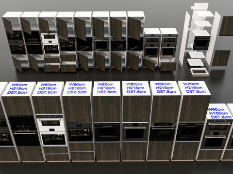 Kitchens and closets library of dynamic blocks Kitchen tall oven cabinet 3Dモデル