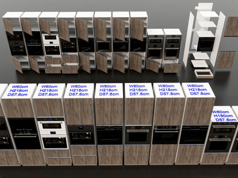 Kitchens and closets library of dynamic blocks Kitchen tall oven cabinet 3D Model