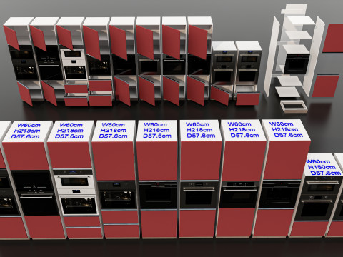 Kitchens and closets library of dynamic blocks Kitchen tall oven cabinet 3Dモデル