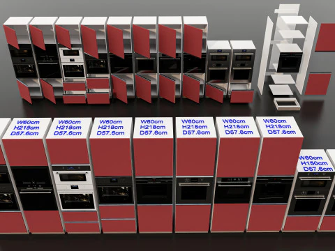 Kitchens and closets library of dynamic blocks Kitchen tall oven cabinet 3D Model