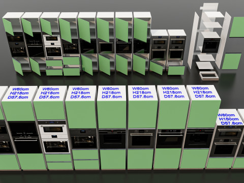 Kitchens and closets library of dynamic blocks Kitchen tall oven cabinet 3Dモデル