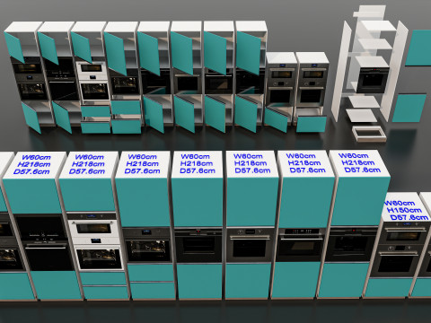 Kitchens and closets library of dynamic blocks Kitchen tall oven cabinet 3Dモデル