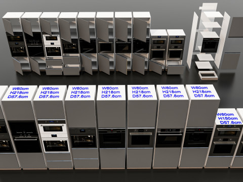 Kitchens and closets library of dynamic blocks Kitchen tall oven cabinet 3Dモデル